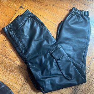 Leather (faux) cargo pants!